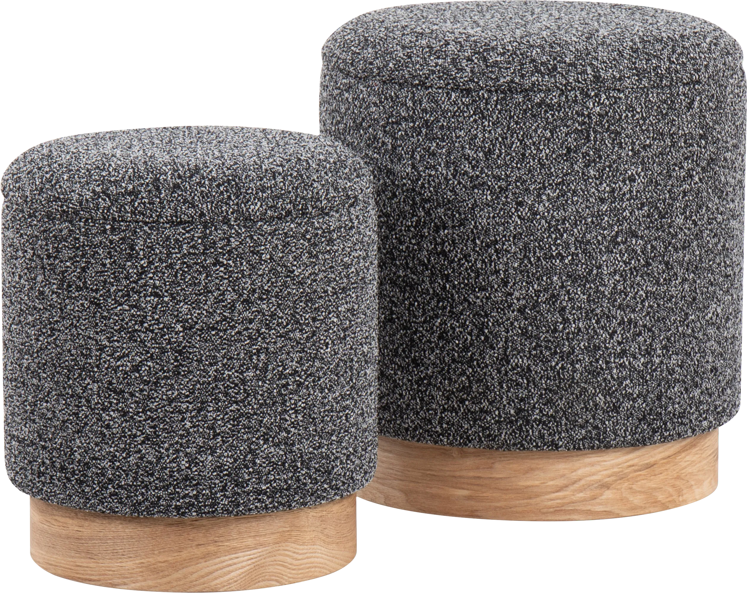 Shimoore Black Nesting Ottoman, Set of 2 - Thumbnail - Image 1