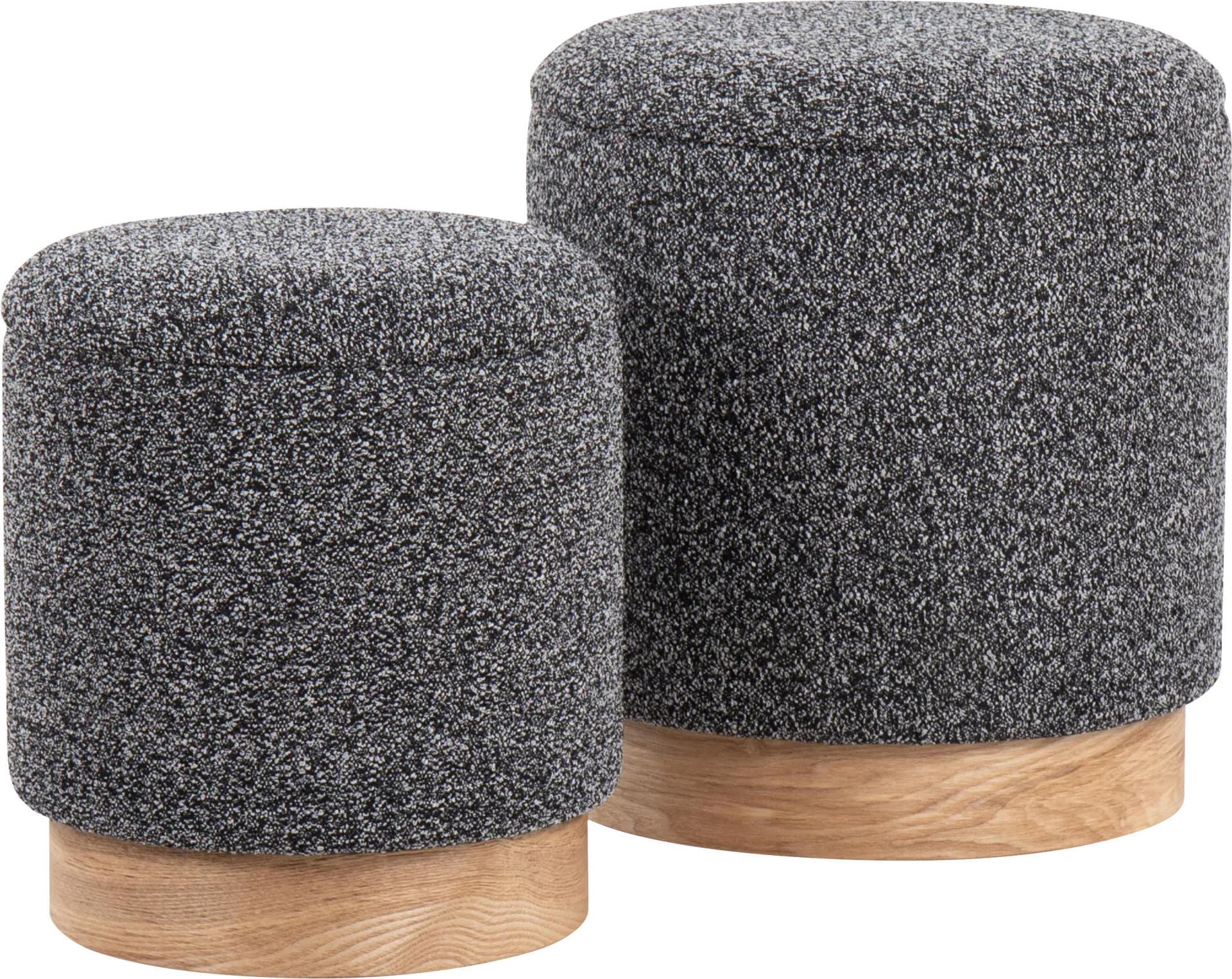 Shimoore Black Nesting Ottoman, Set of 2