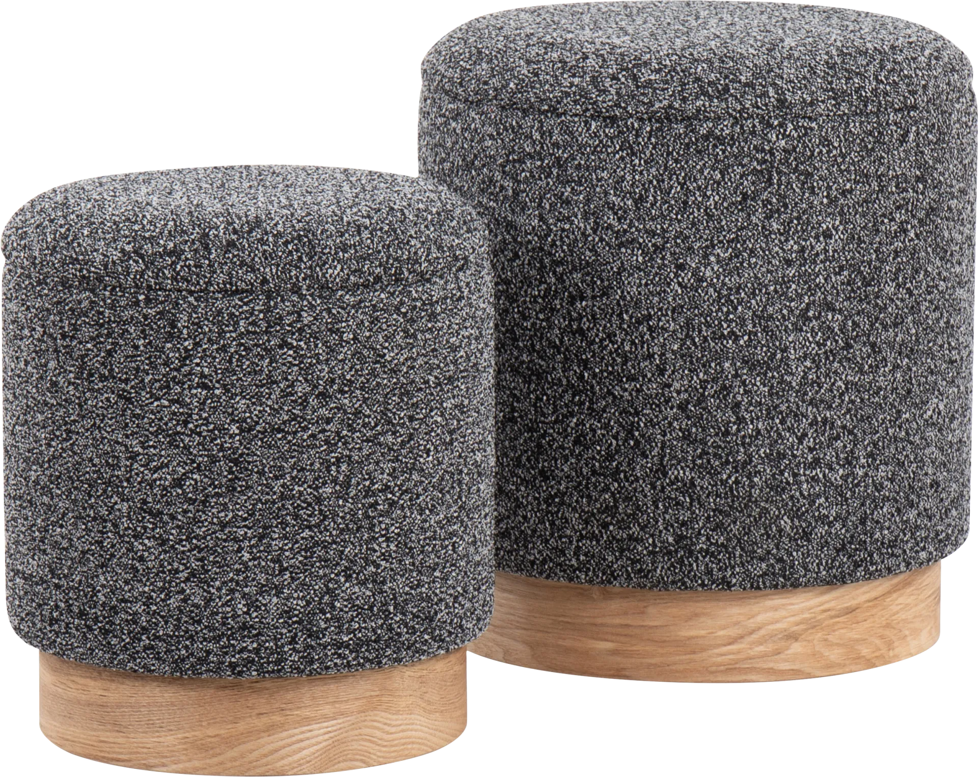 Shimoore Black Nesting Ottoman, Set of 2 - Image 1