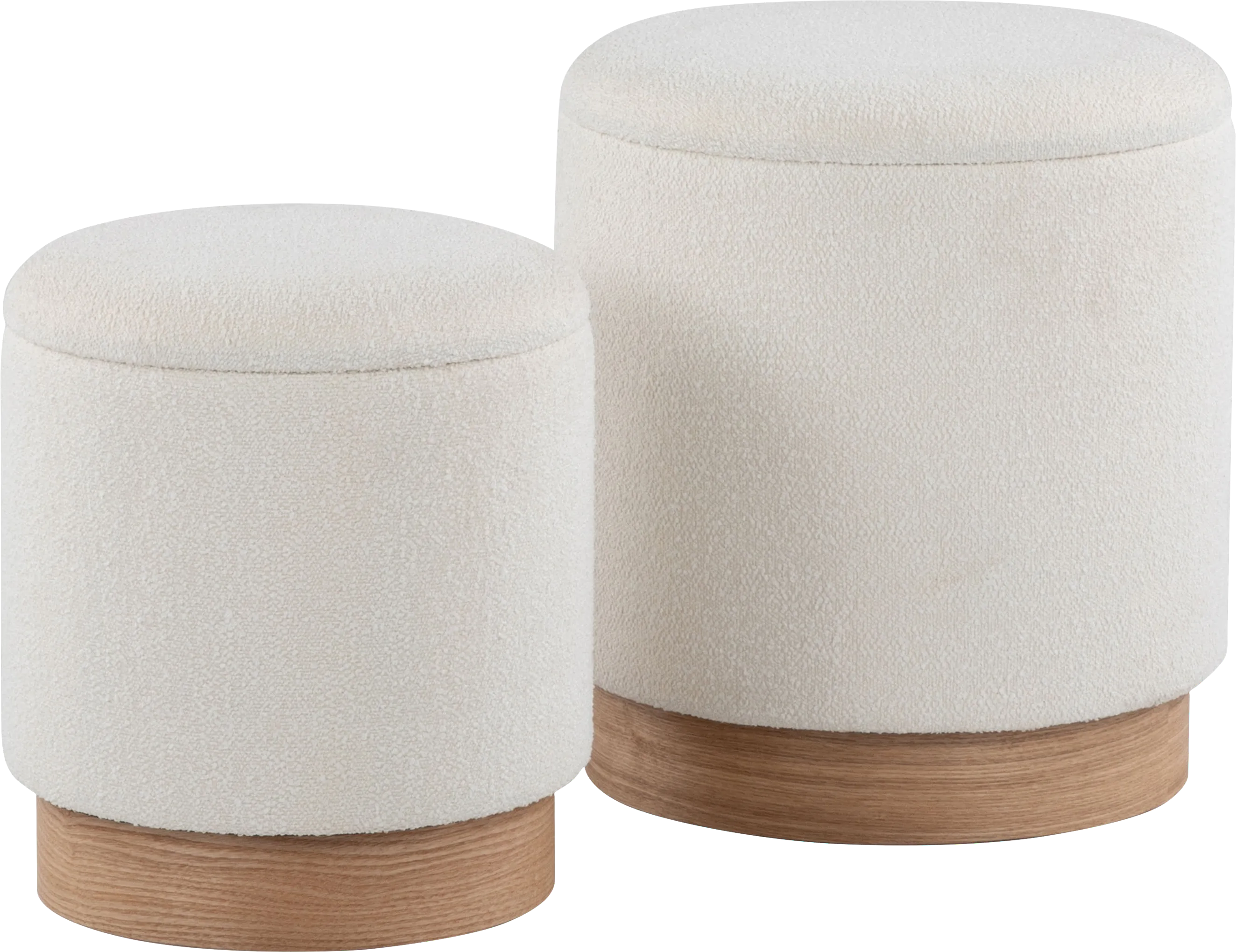 Shimoore Cream Nesting Ottoman, Set of 2 - Thumbnail - Image 1