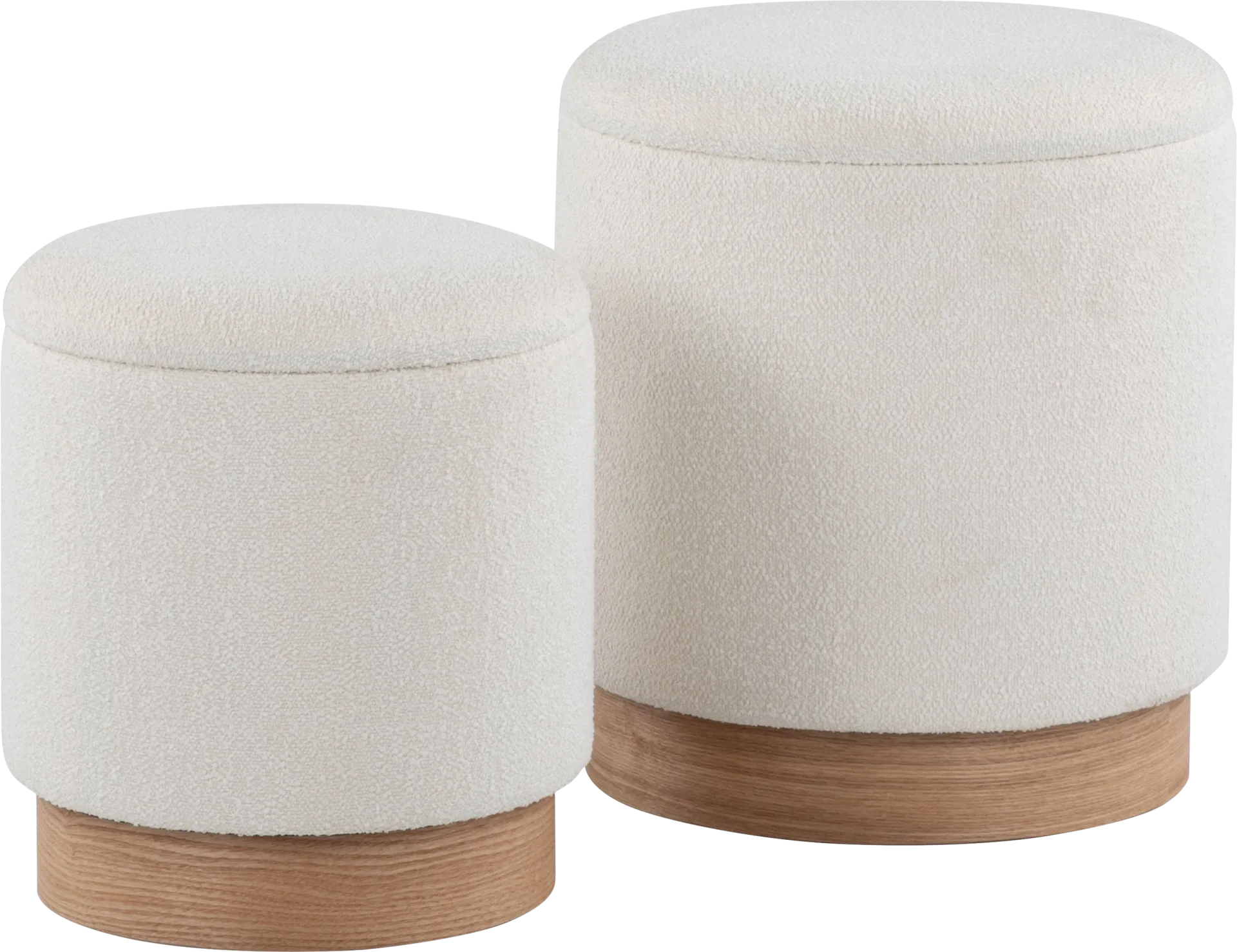 Shimoore Cream Nesting Ottoman, Set of 2 - Image 1
