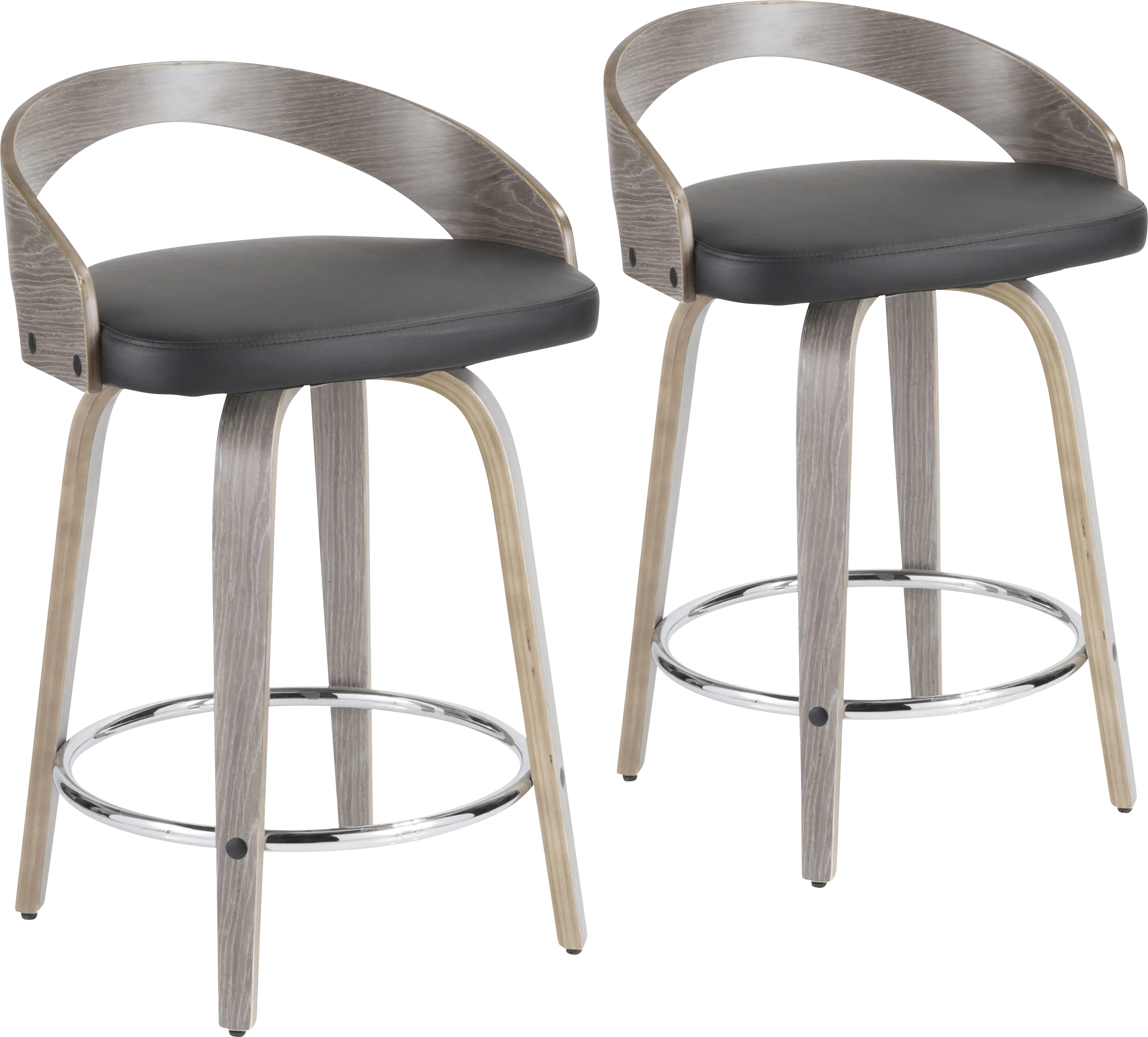 Zykan I Black Counter Height Stool, Set of 2 - Thumbnail - Image 1