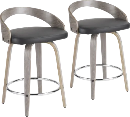 Zykan I Black Counter Height Stool, Set of 2
