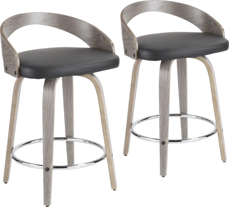Zykan I Black Counter Height Stool, Set of 2