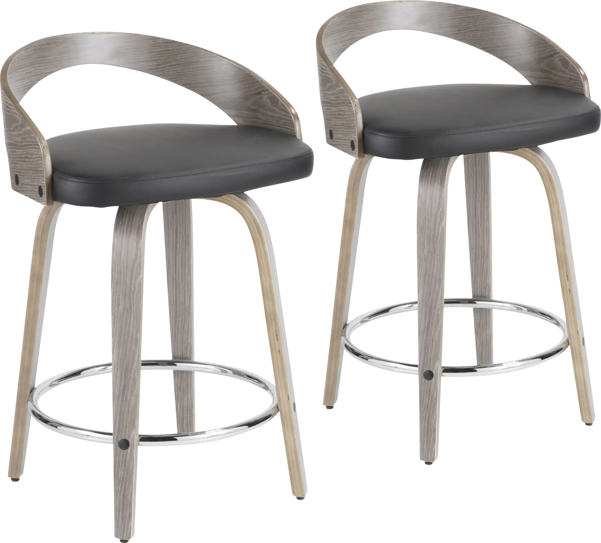 Zykan I Black Counter Height Stool, Set of 2