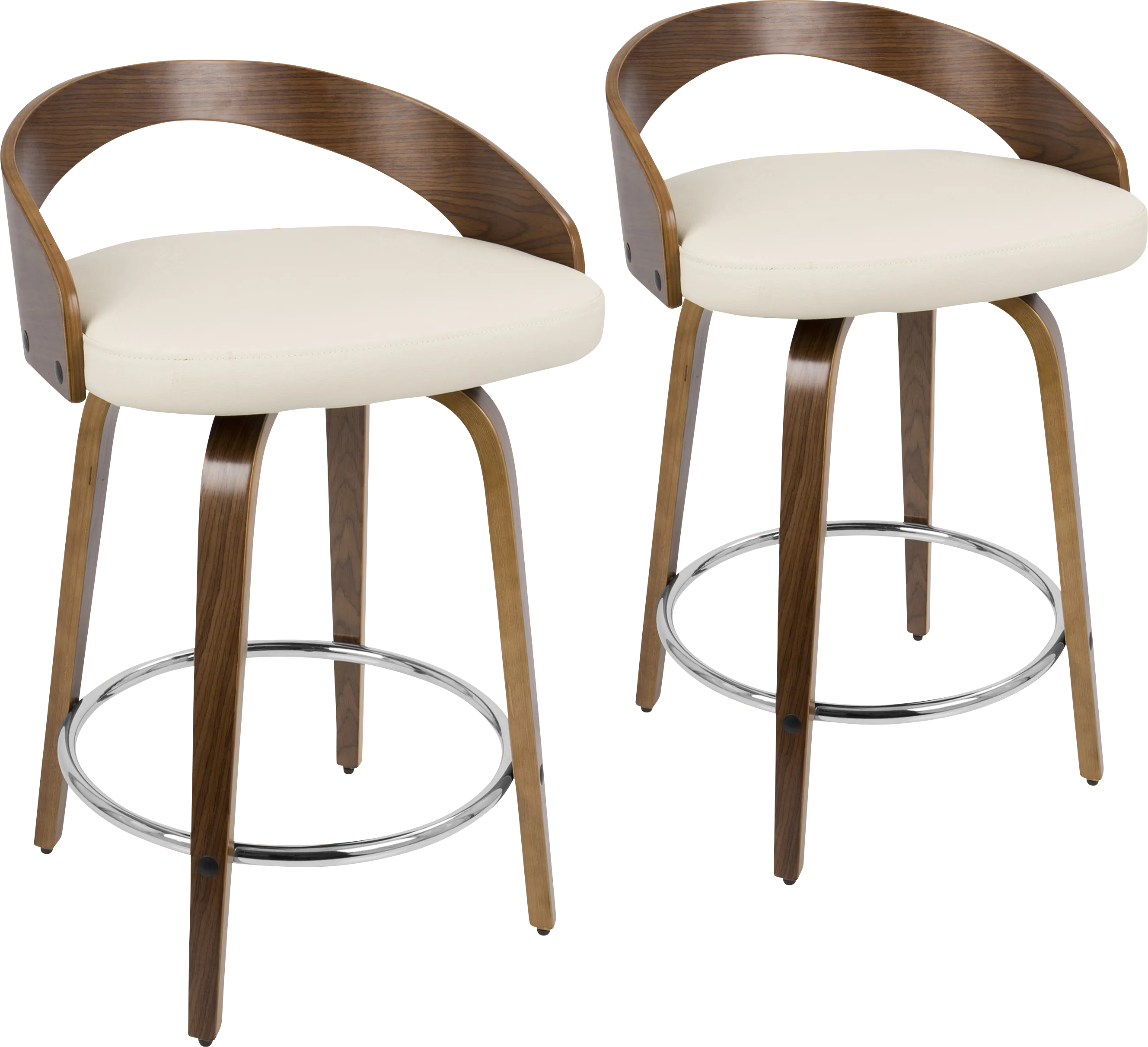 Zykan II Cream Counter Height Stool, Set of 2 - Thumbnail - Image 1