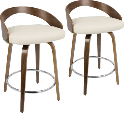 Zykan II Cream Counter Height Stool, Set of 2