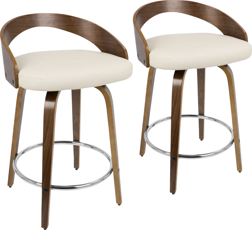 Zykan II Cream Counter Height Stool, Set of 2