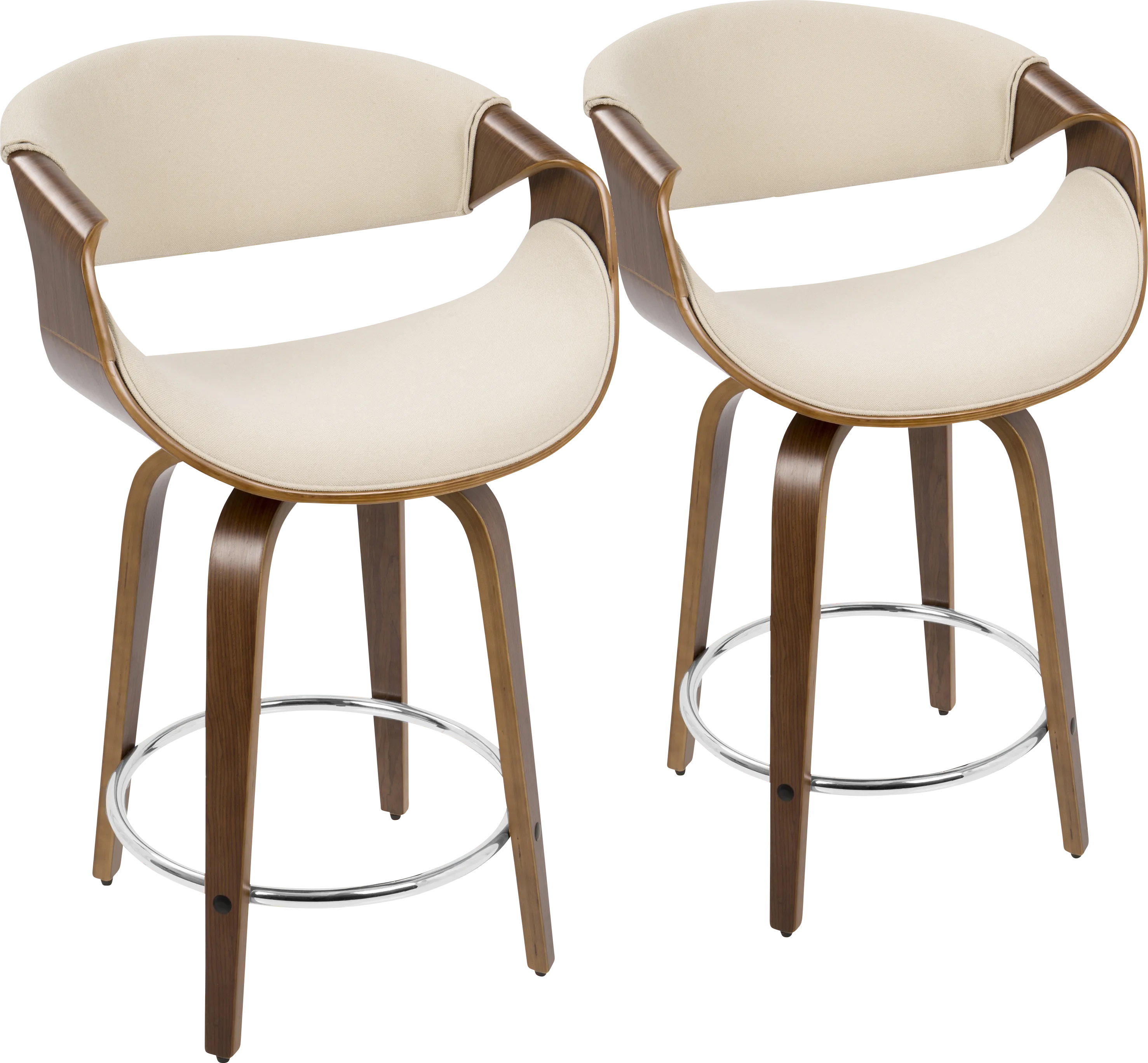 Mermod Cream Counter Height Stool, Set of 2 - Thumbnail - Image 1