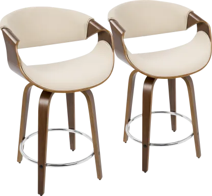 Mermod Cream Counter Height Stool, Set of 2