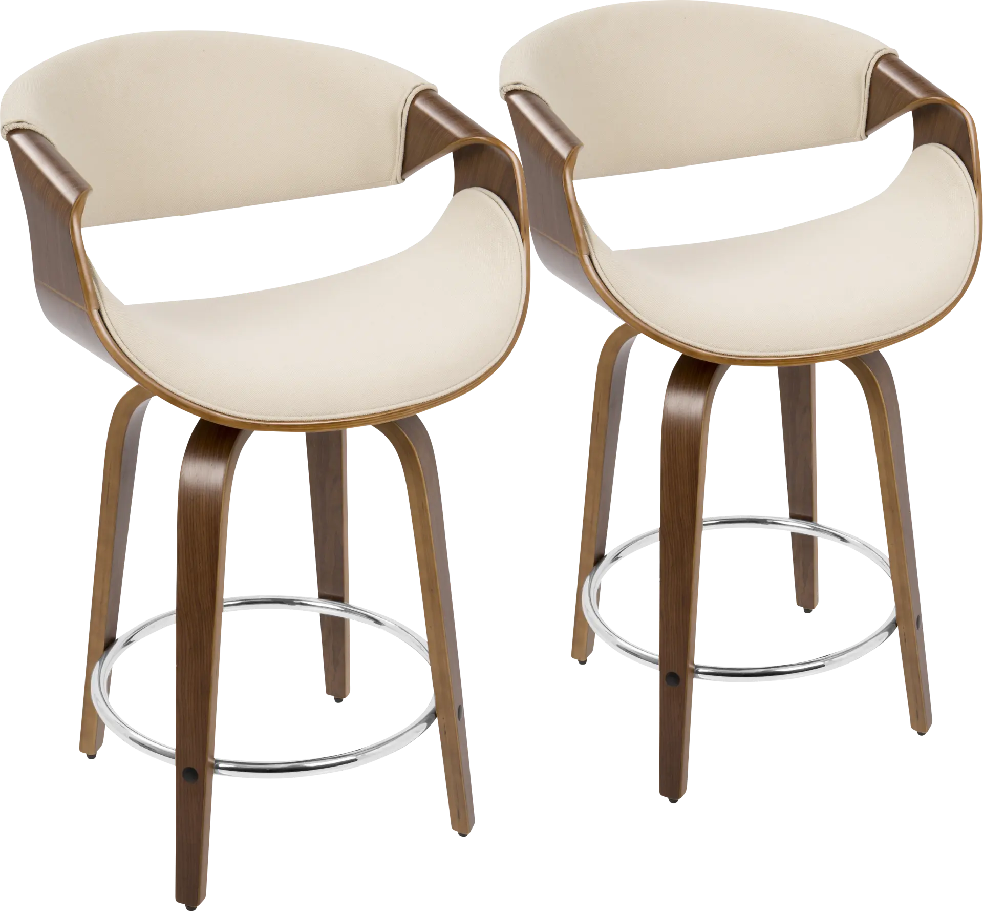 Mermod Cream Counter Height Stool, Set of 2