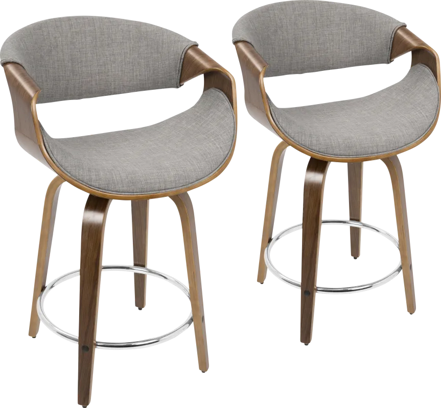 Mermod Gray Counter Height Stool, Set of 2
