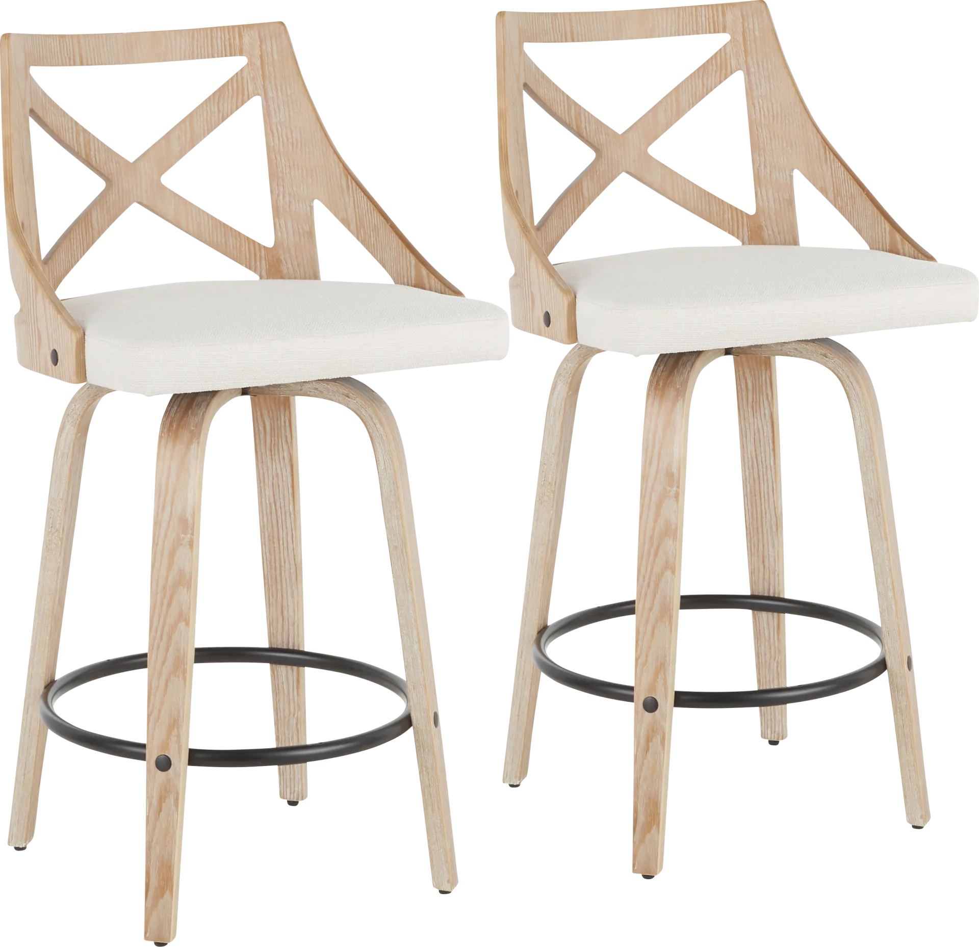 Waverton Cream Counter Height Stool, Set of 2 - Image 1