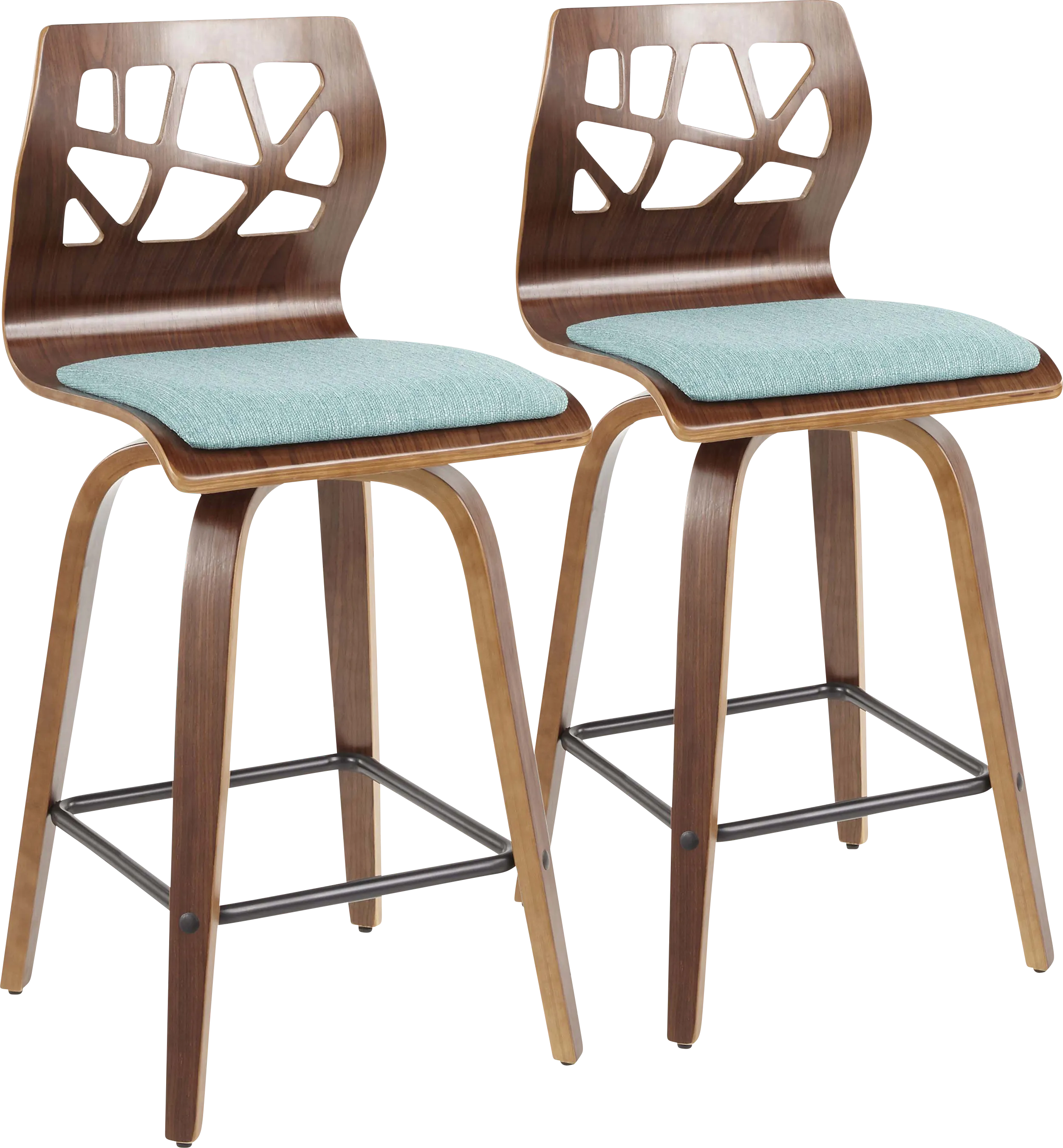 Wynston Teal Counter Height Stool, Set of 2 - Thumbnail - Image 1