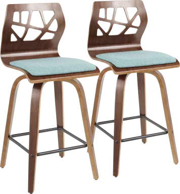 Wynston Teal Counter Height Stool, Set of 2