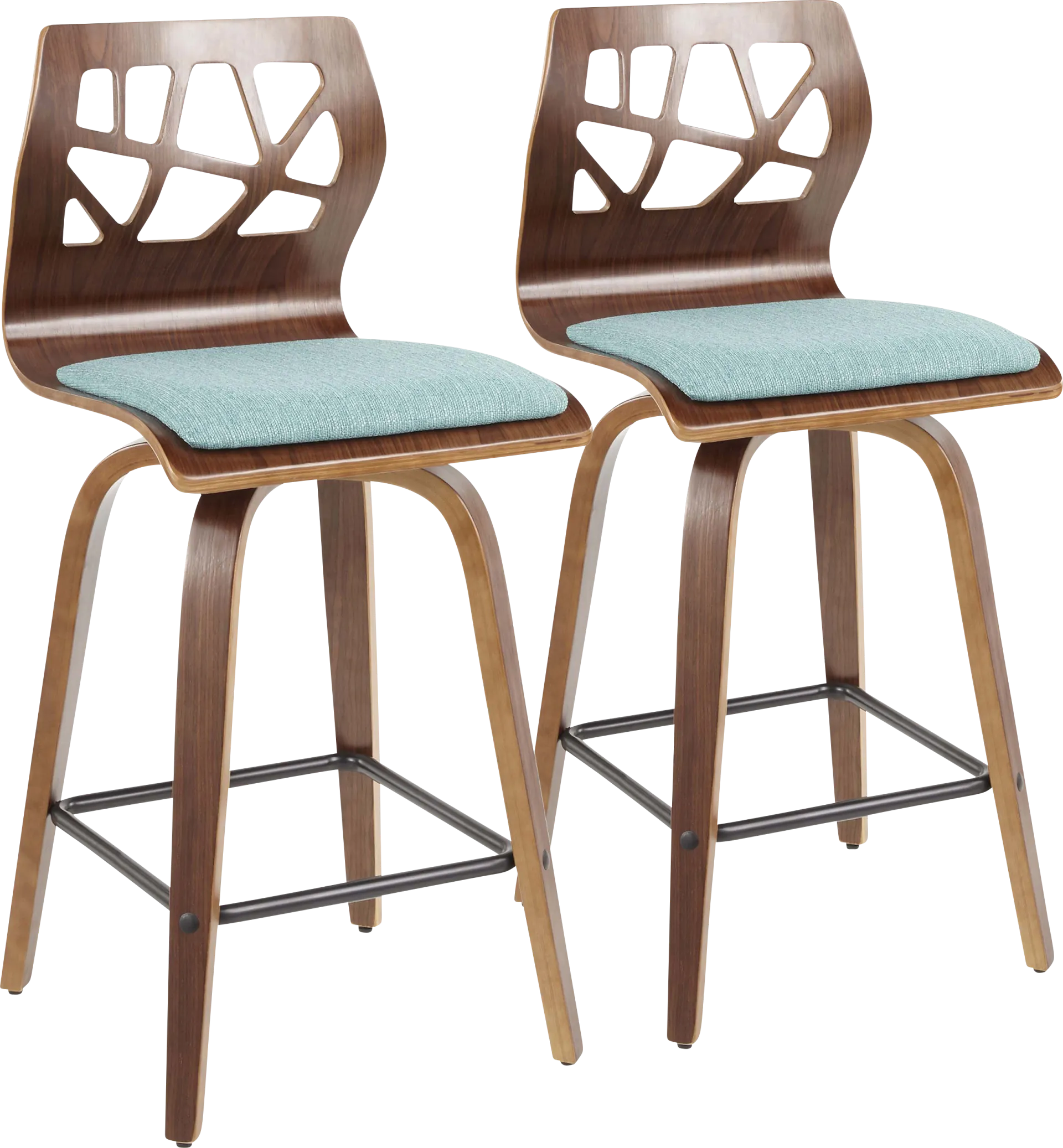 Wynston Teal Counter Height Stool, Set of 2 - Image 1