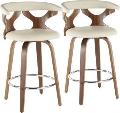 Wyndmoor Cream Counter Height Stool, Set of 2