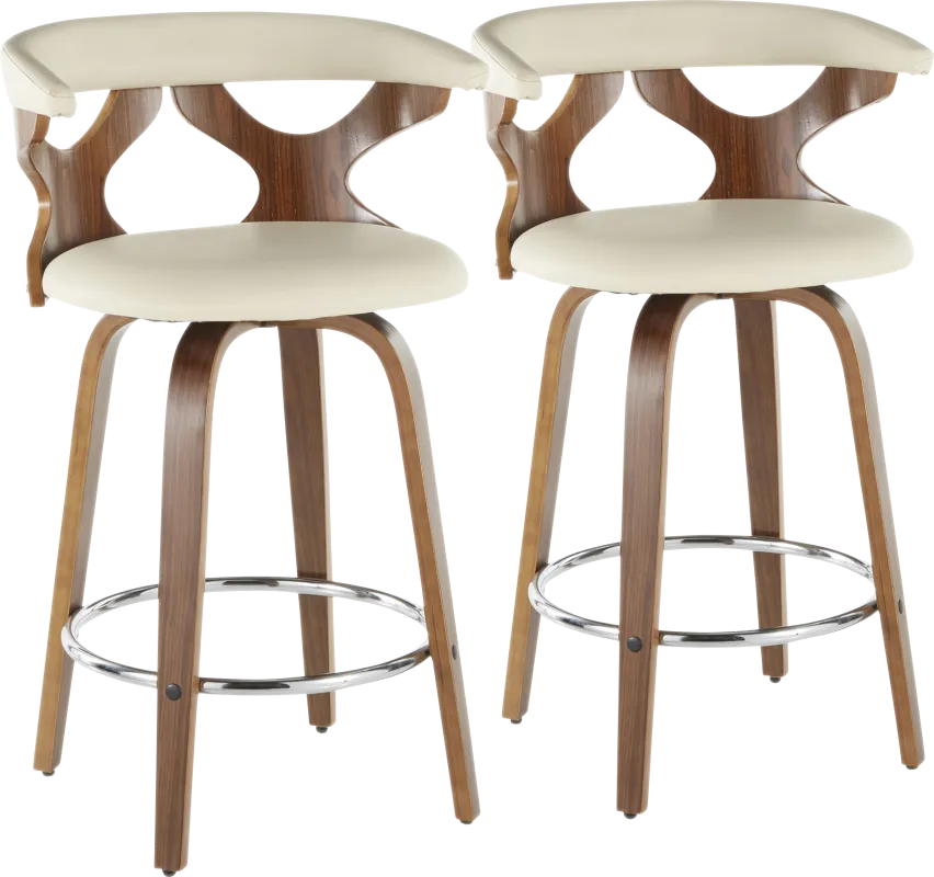 Wyndmoor Cream Counter Height Stool, Set of 2