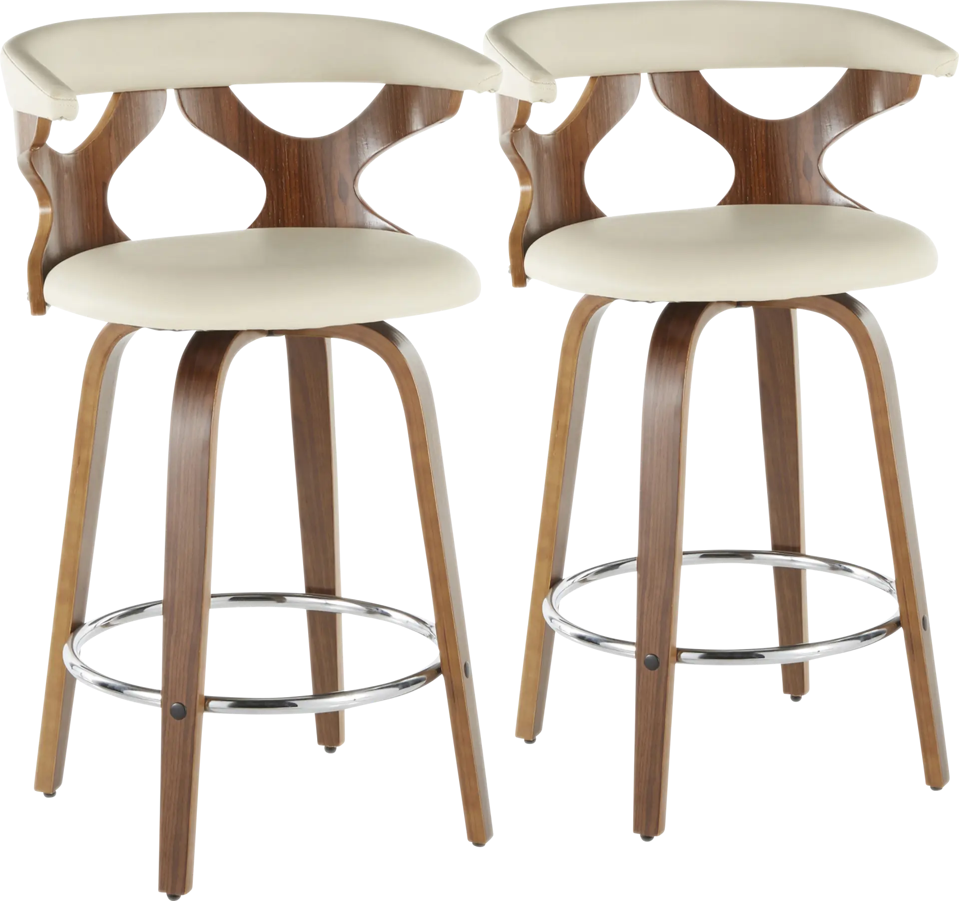 Wyndmoor Cream Counter Height Stool, Set of 2