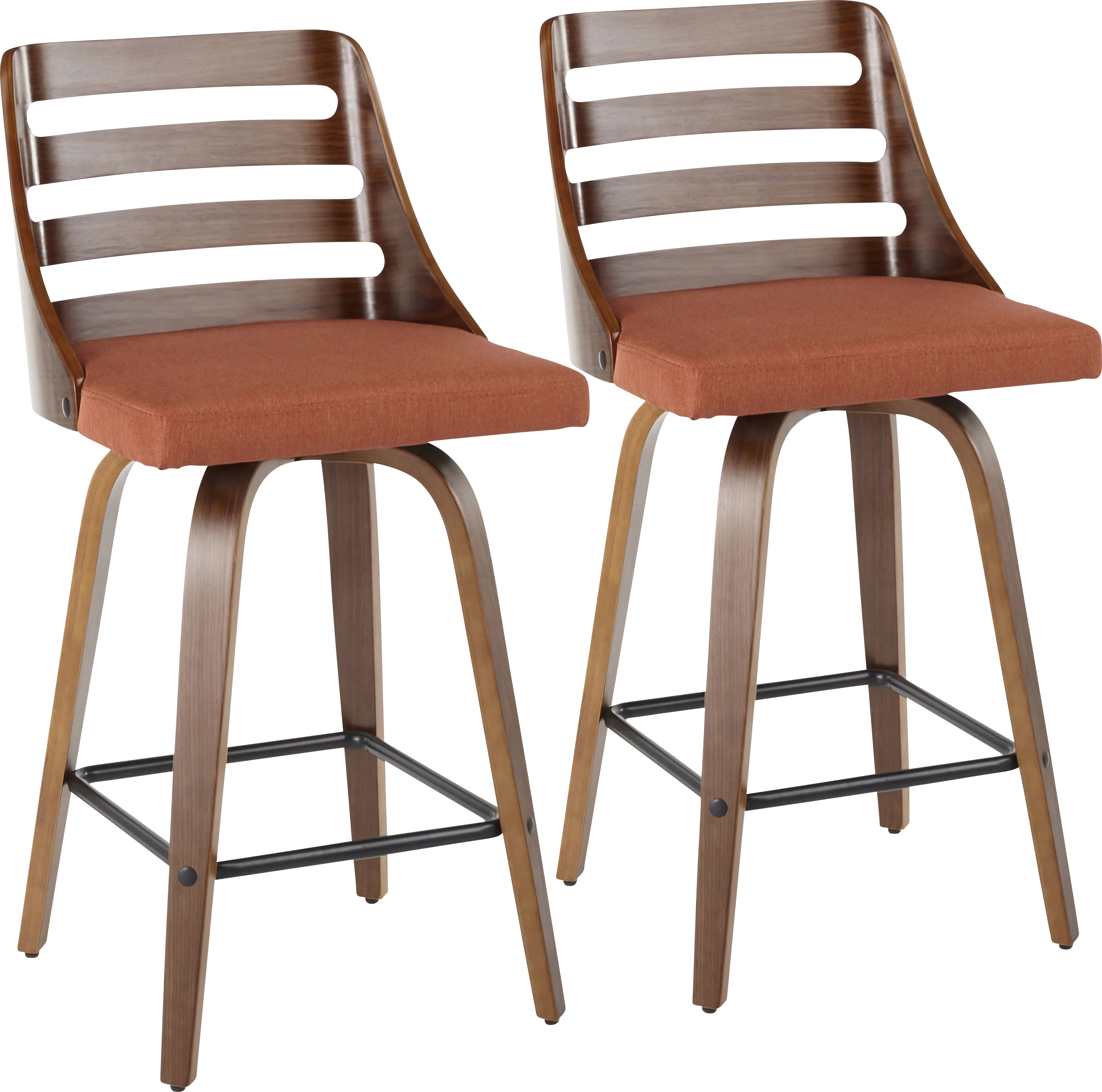 Woolwich Orange Counter Height Stool, Set of 2 - Thumbnail - Image 1