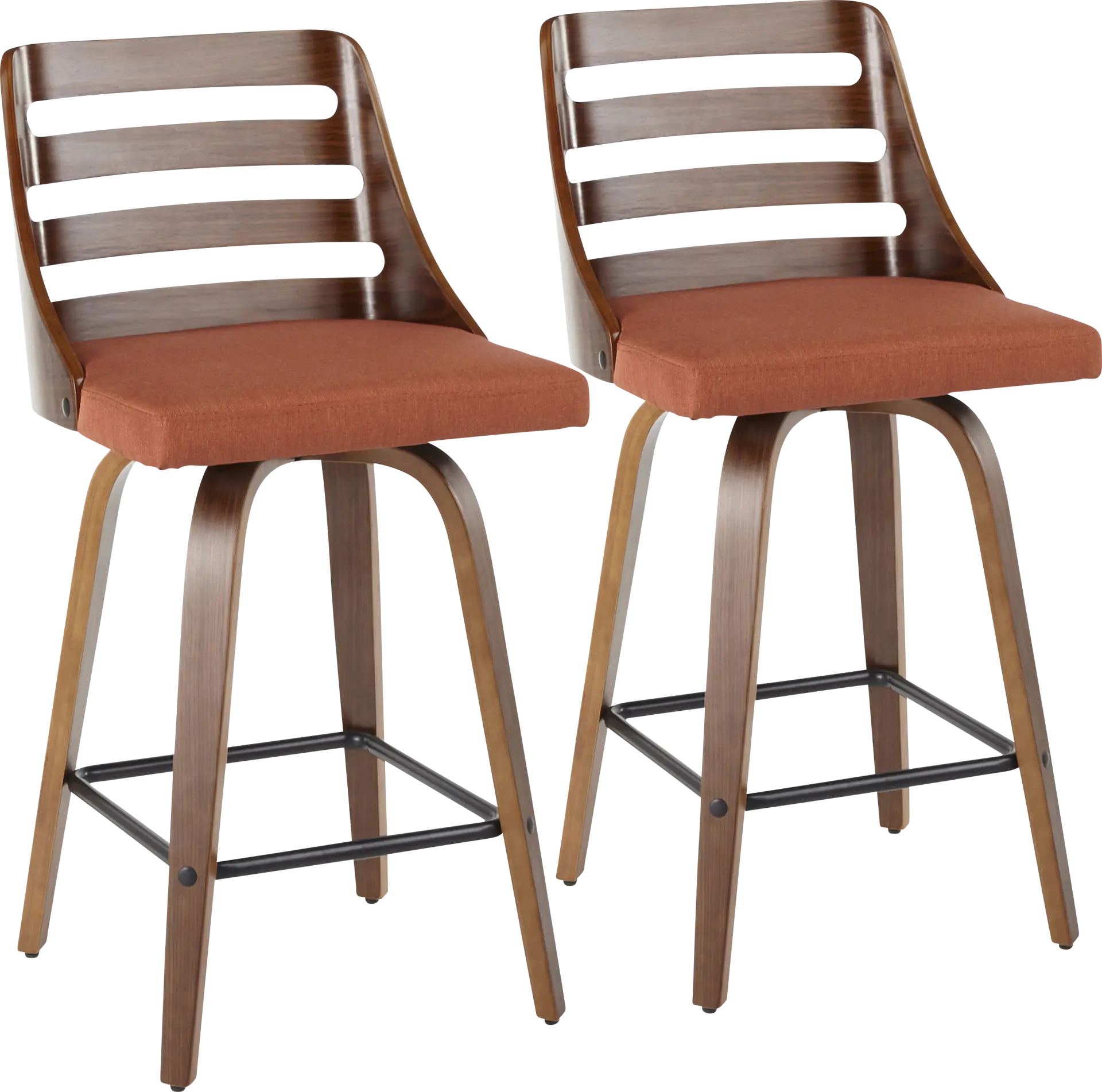 Woolwich Orange Counter Height Stool, Set of 2