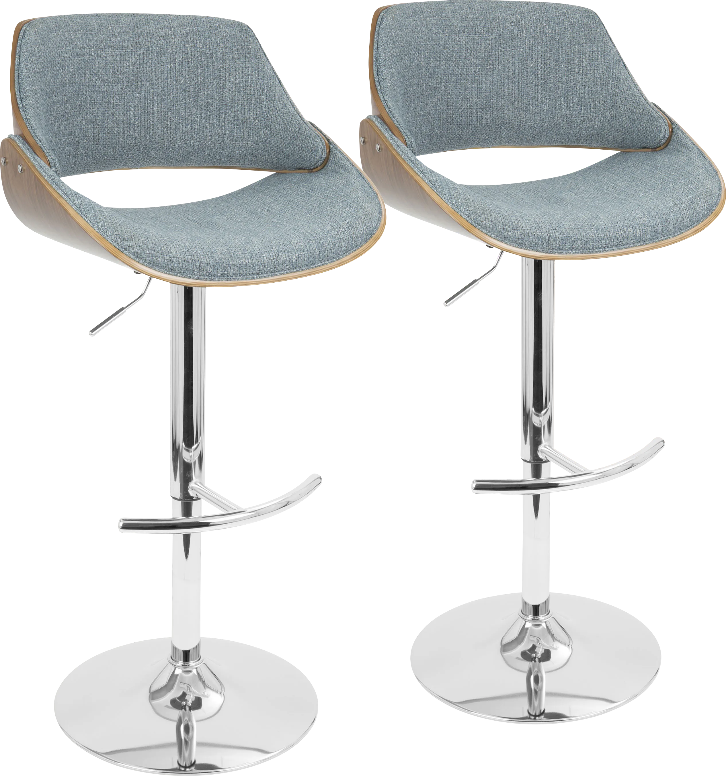 Willmann Blue Adjustable Barstool, Set of 2 - Thumbnail - Image 1