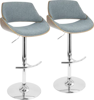 Willmann Blue Adjustable Barstool, Set of 2