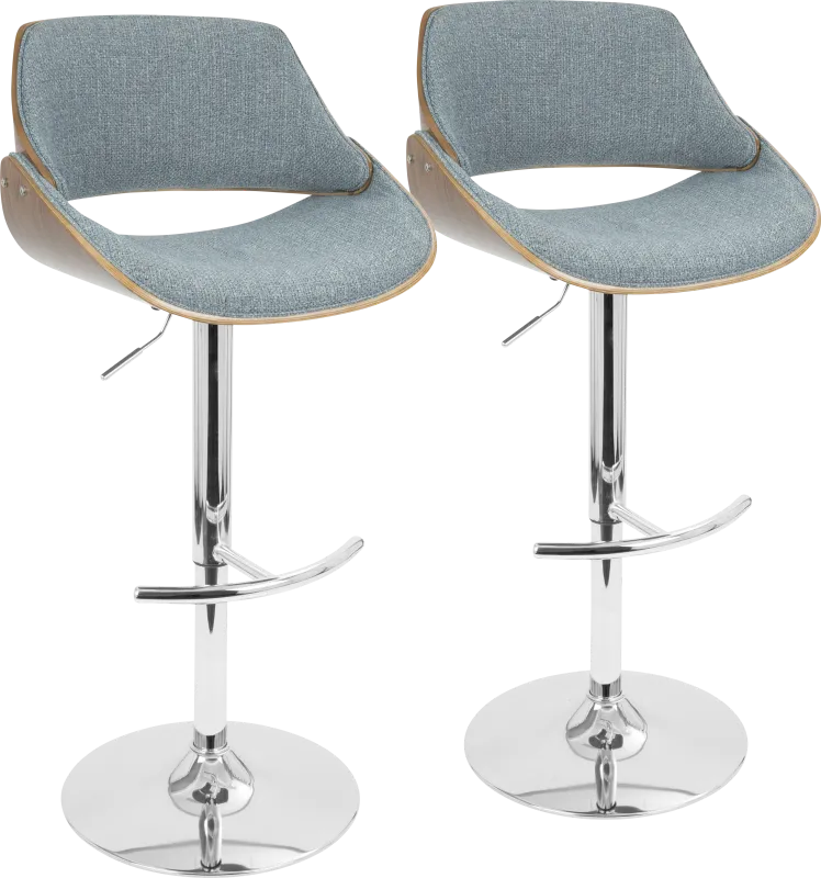 Willmann Blue Adjustable Barstool, Set of 2