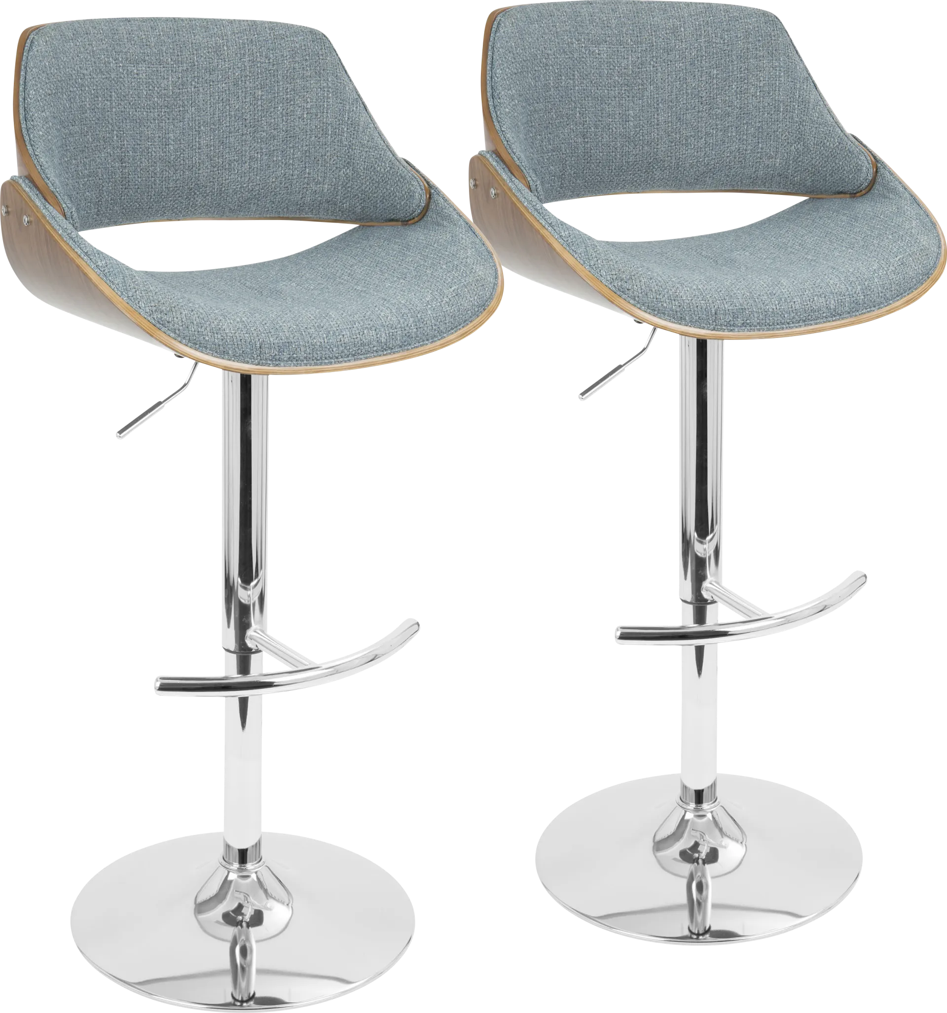 Willmann Blue Adjustable Barstool, Set of 2 - Image 1