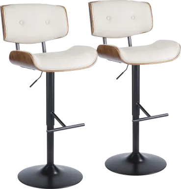 Westhues Cream Adjustable Barstool, Set of 2