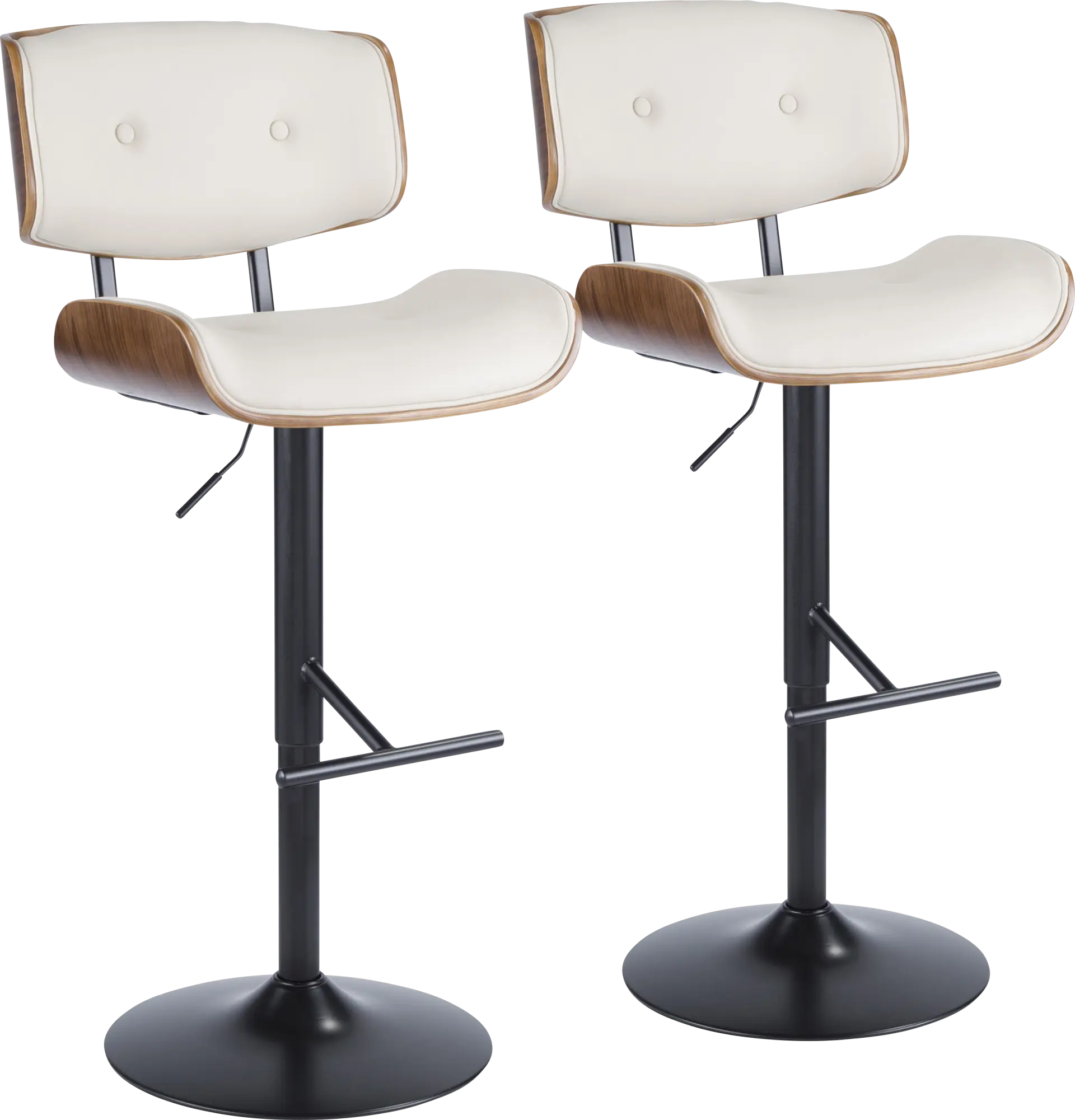 Westhues Cream Adjustable Barstool, Set of 2