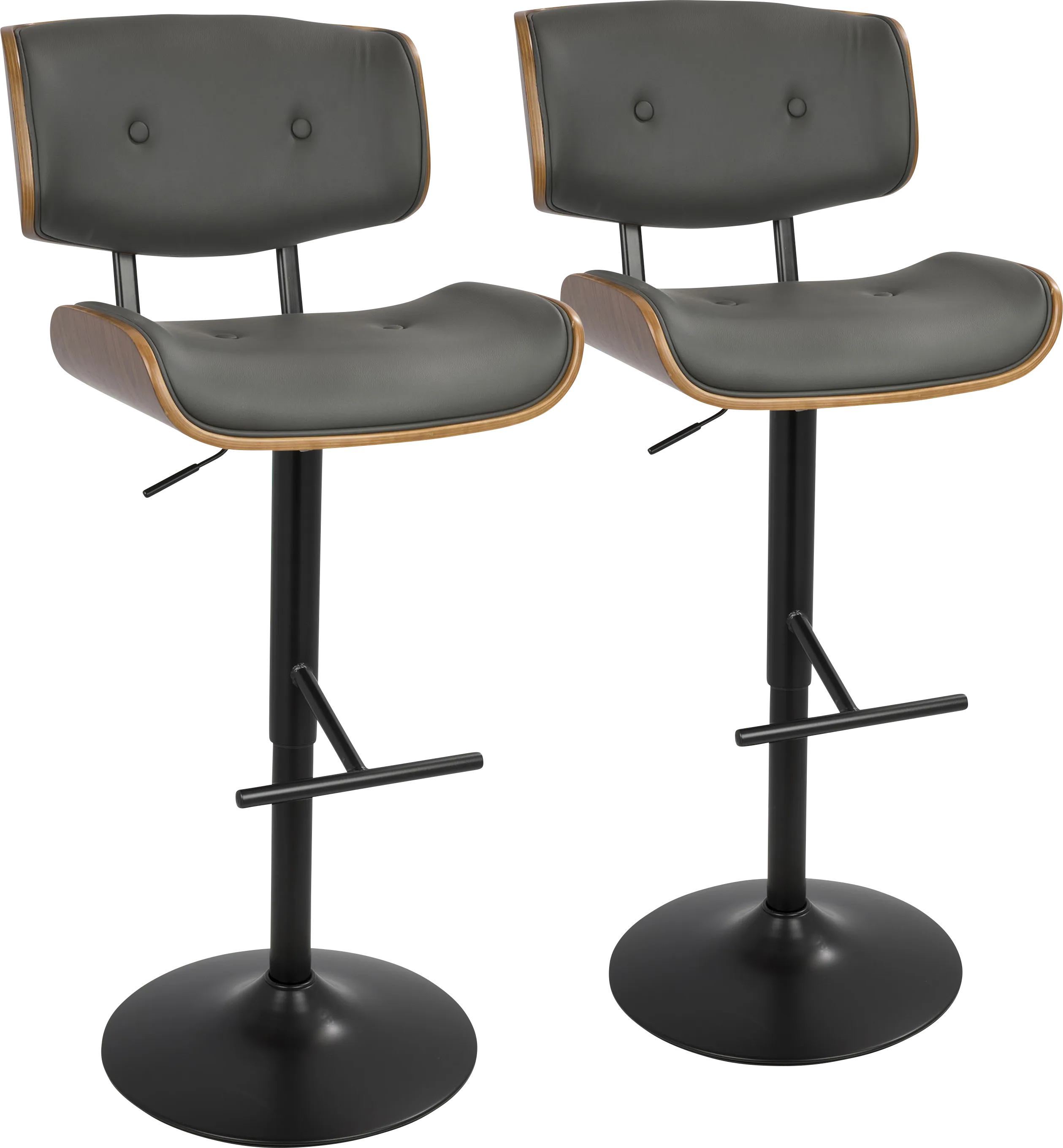 Westhues Gray Adjustable Barstool, Set of 2 - Thumbnail - Image 1