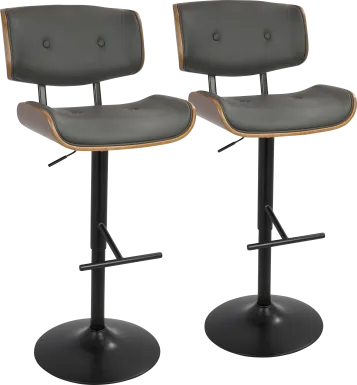 Westhues Gray Adjustable Barstool, Set of 2