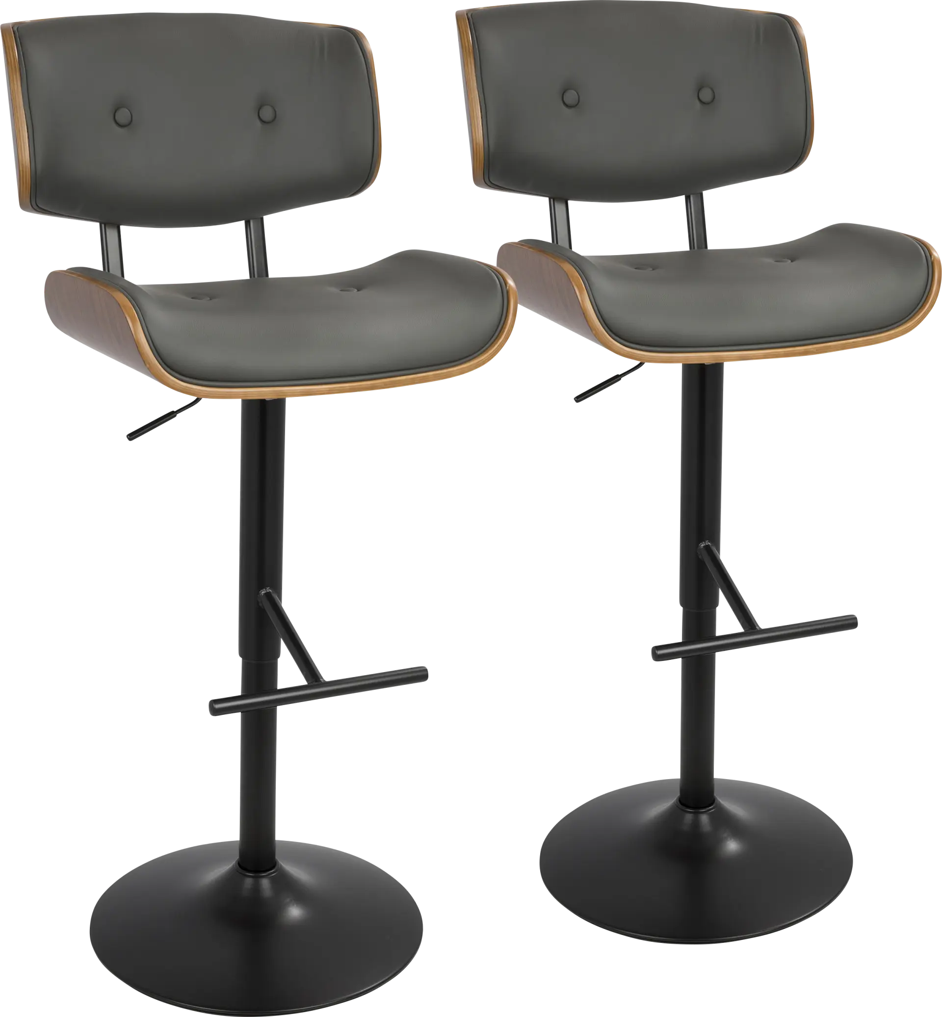 Westhues Gray Adjustable Barstool, Set of 2