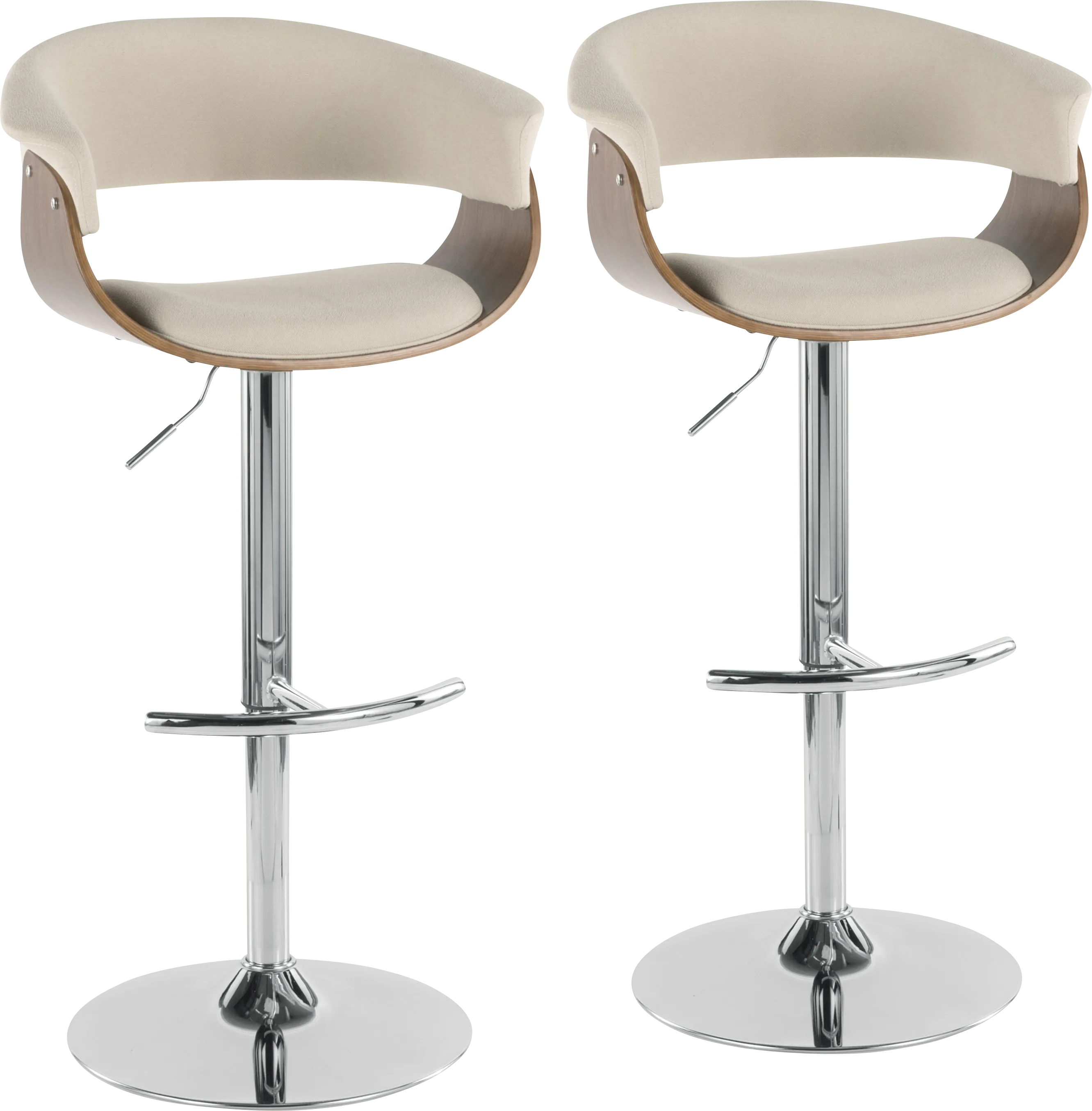 Westdell Cream Adjustable Barstool, Set of 2 - Thumbnail - Image 1