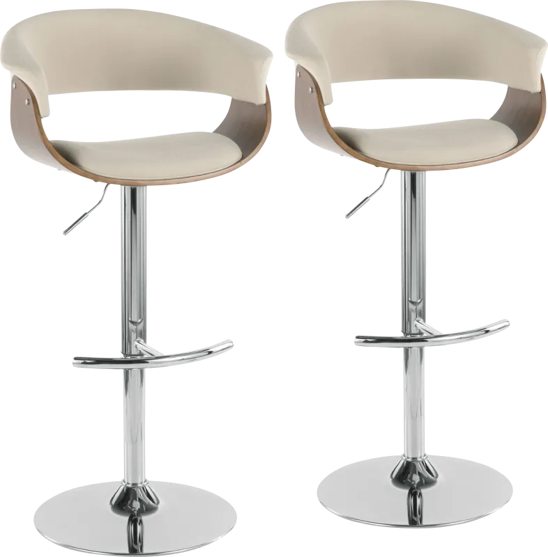 Westdell Cream Adjustable Barstool, Set of 2