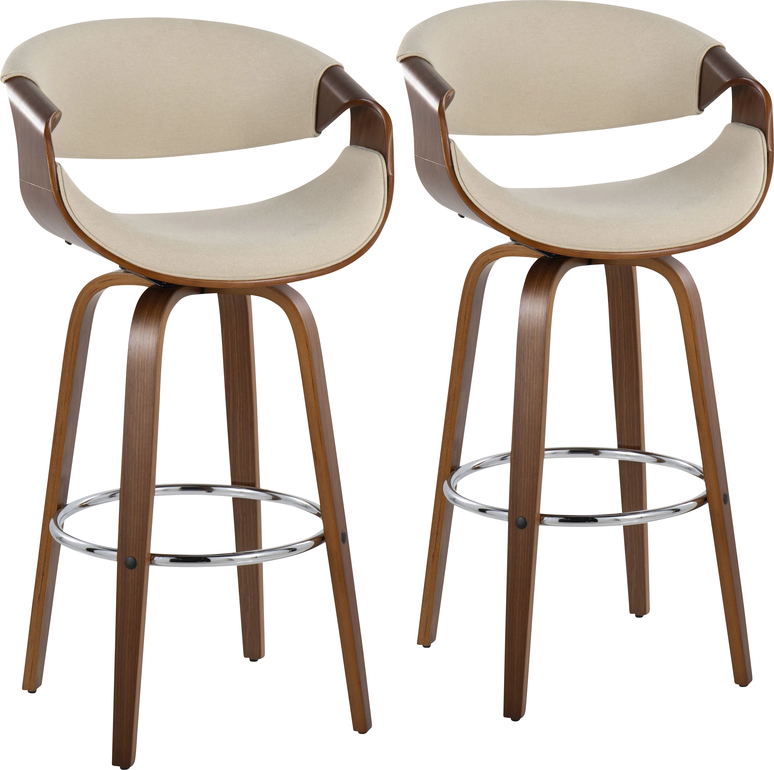 Walincia Cream Barstool, Set of 2 - Thumbnail - Image 1