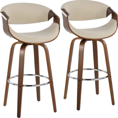 Walincia Cream Barstool, Set of 2