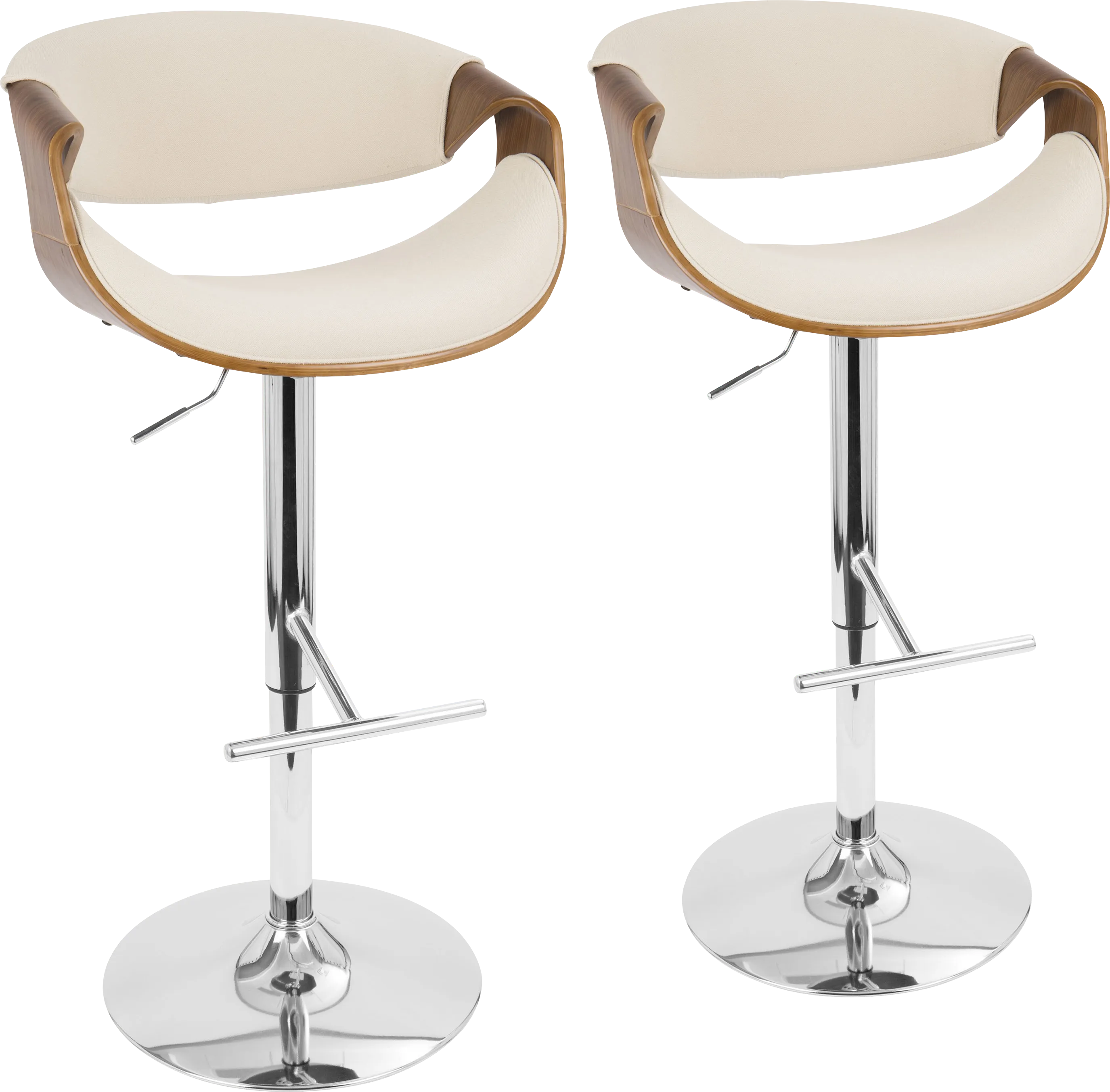 Trefore Cream Adjustable Barstool, Set of 2 - Thumbnail - Image 1