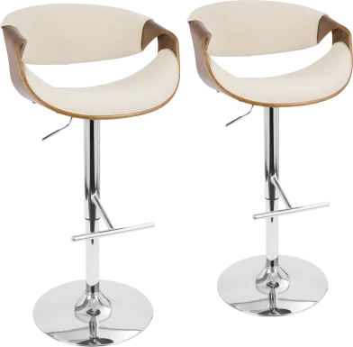 Trefore Cream Adjustable Barstool, Set of 2