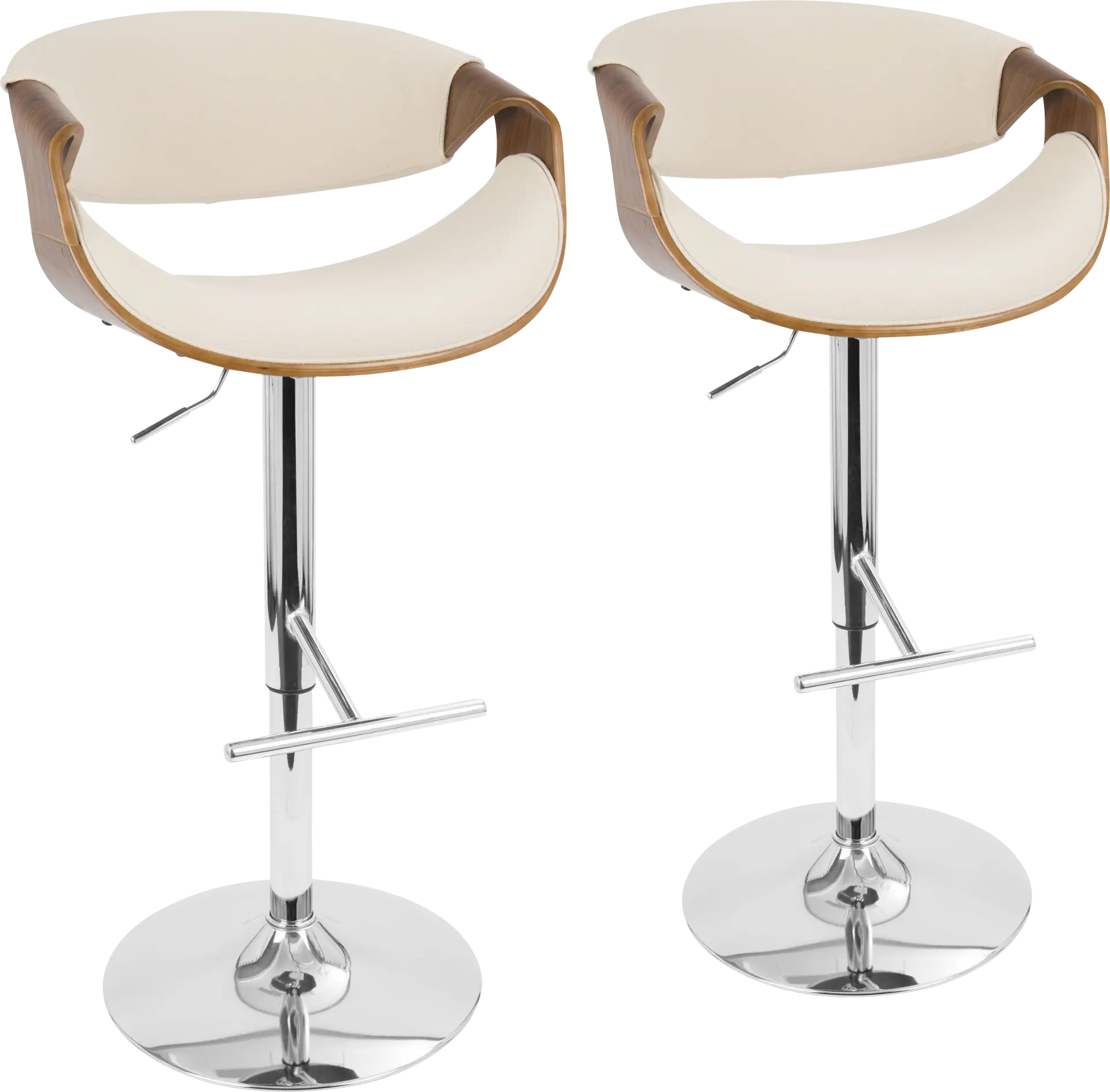 Trefore Cream Adjustable Barstool, Set of 2