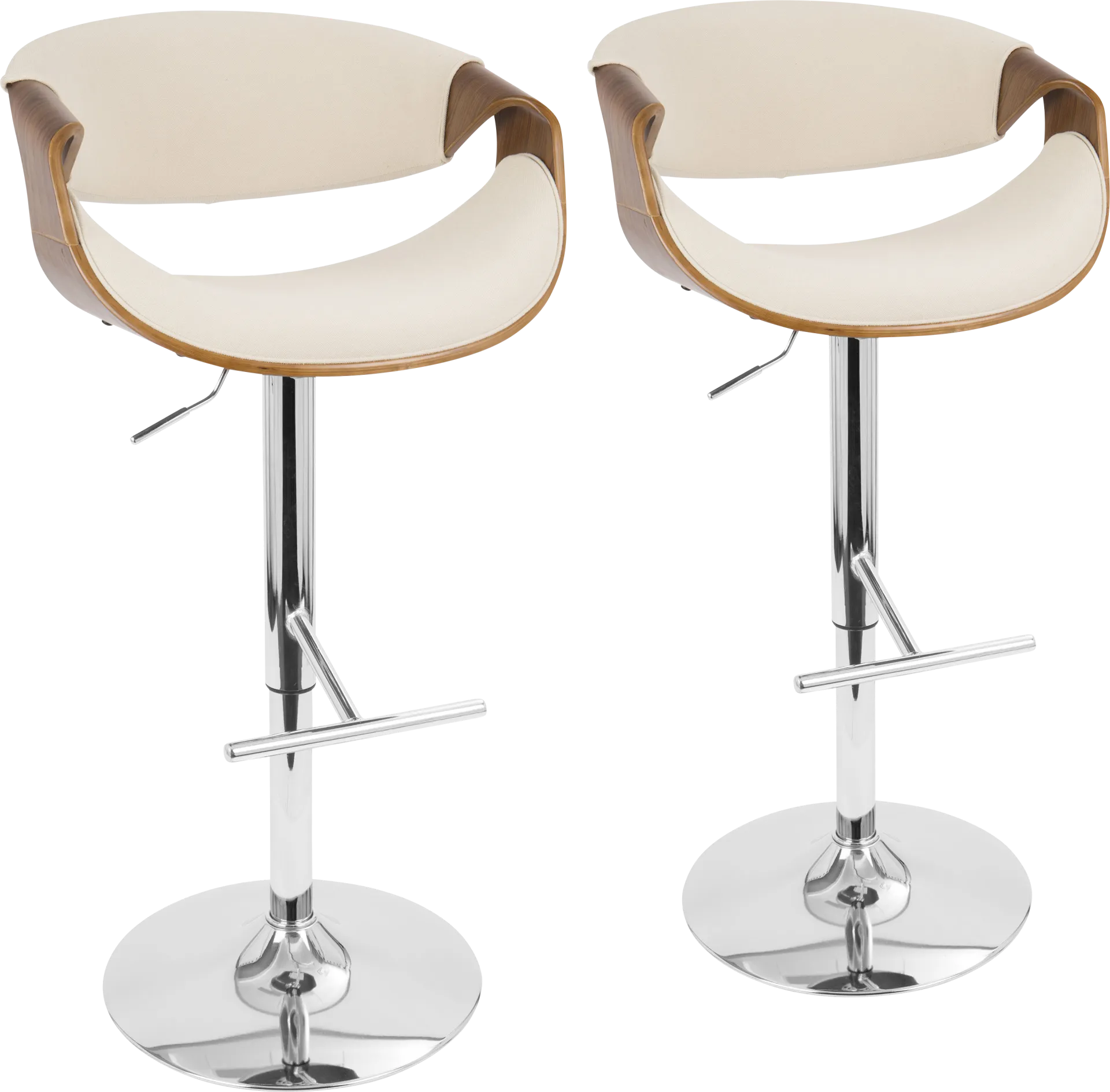 Trefore Cream Adjustable Barstool, Set of 2 - Image 1