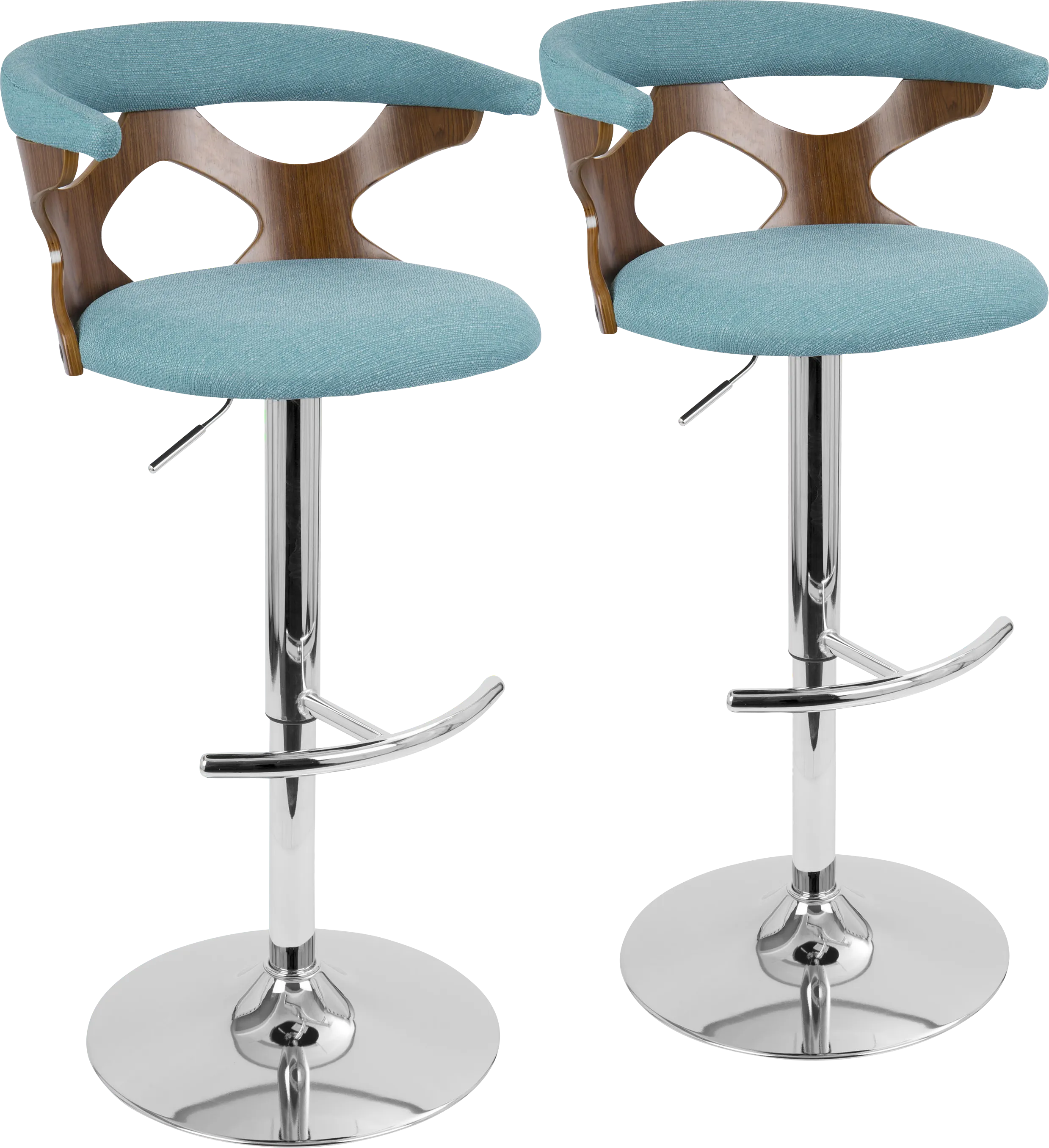 Teurville Teal Adjustable Barstool, Set of 2 - Thumbnail - Image 1