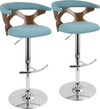 Teurville Teal Adjustable Barstool, Set of 2
