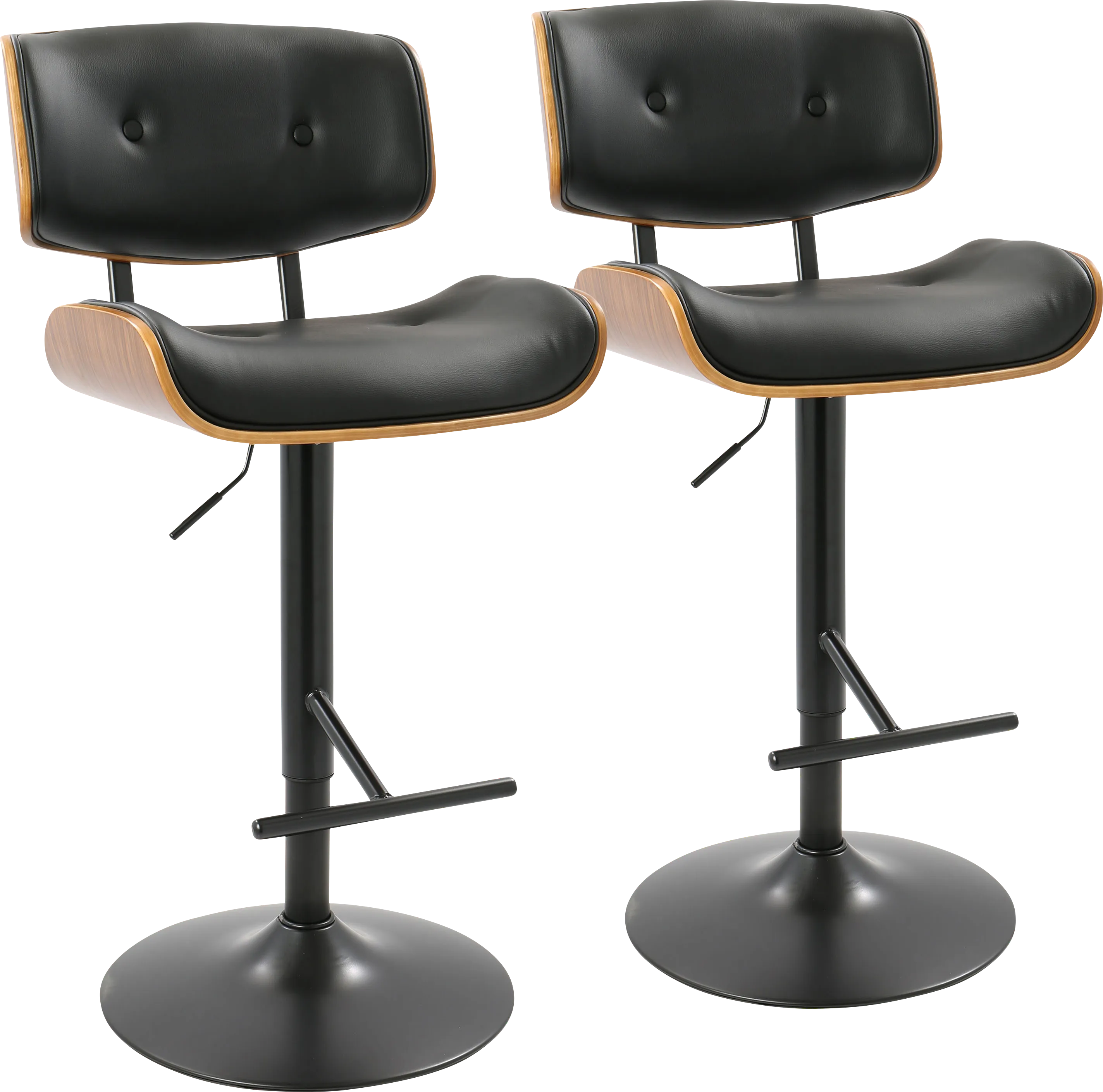 Tesshire Black Adjustable Barstool, Set of 2 - Thumbnail - Image 1