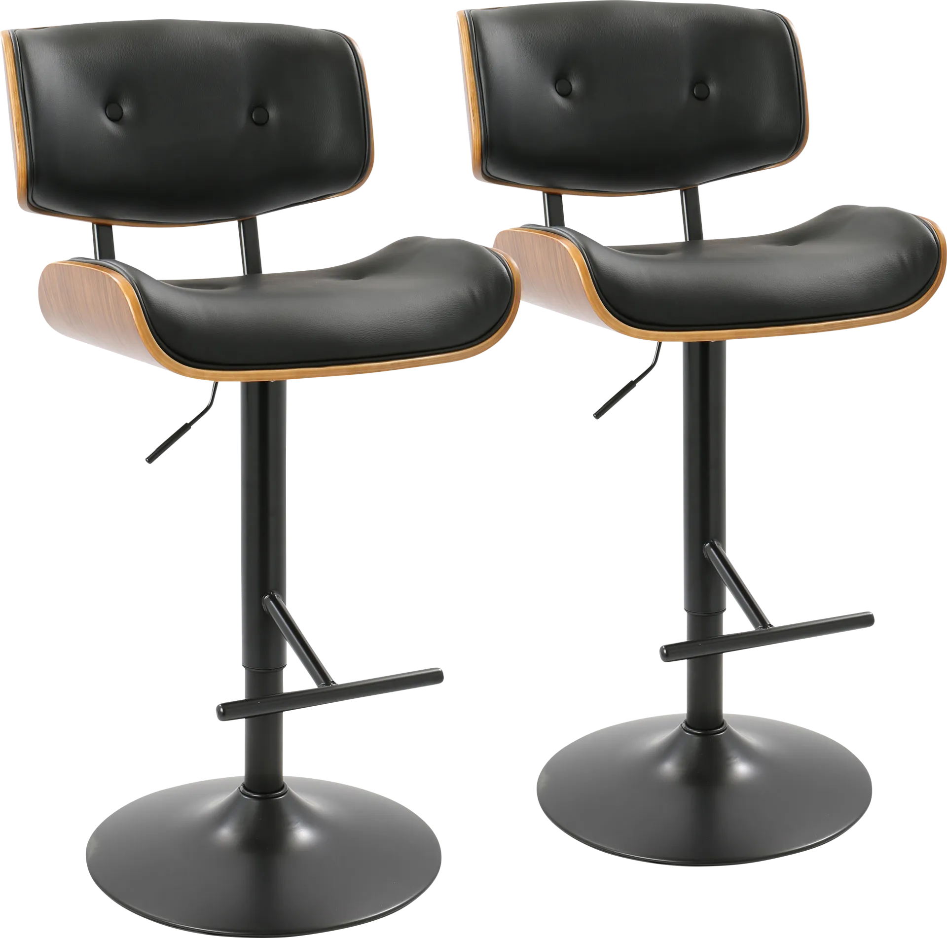 Tesshire Black Adjustable Barstool, Set of 2 - Image 1