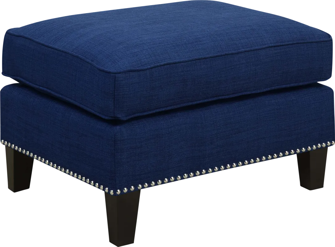 Bazemore Blue Ottoman