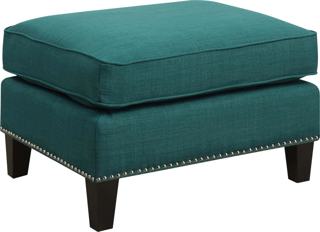 Bazemore Teal Ottoman