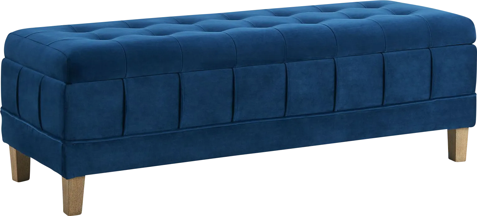 Staffordshire Navy Storage Ottoman - Image 1