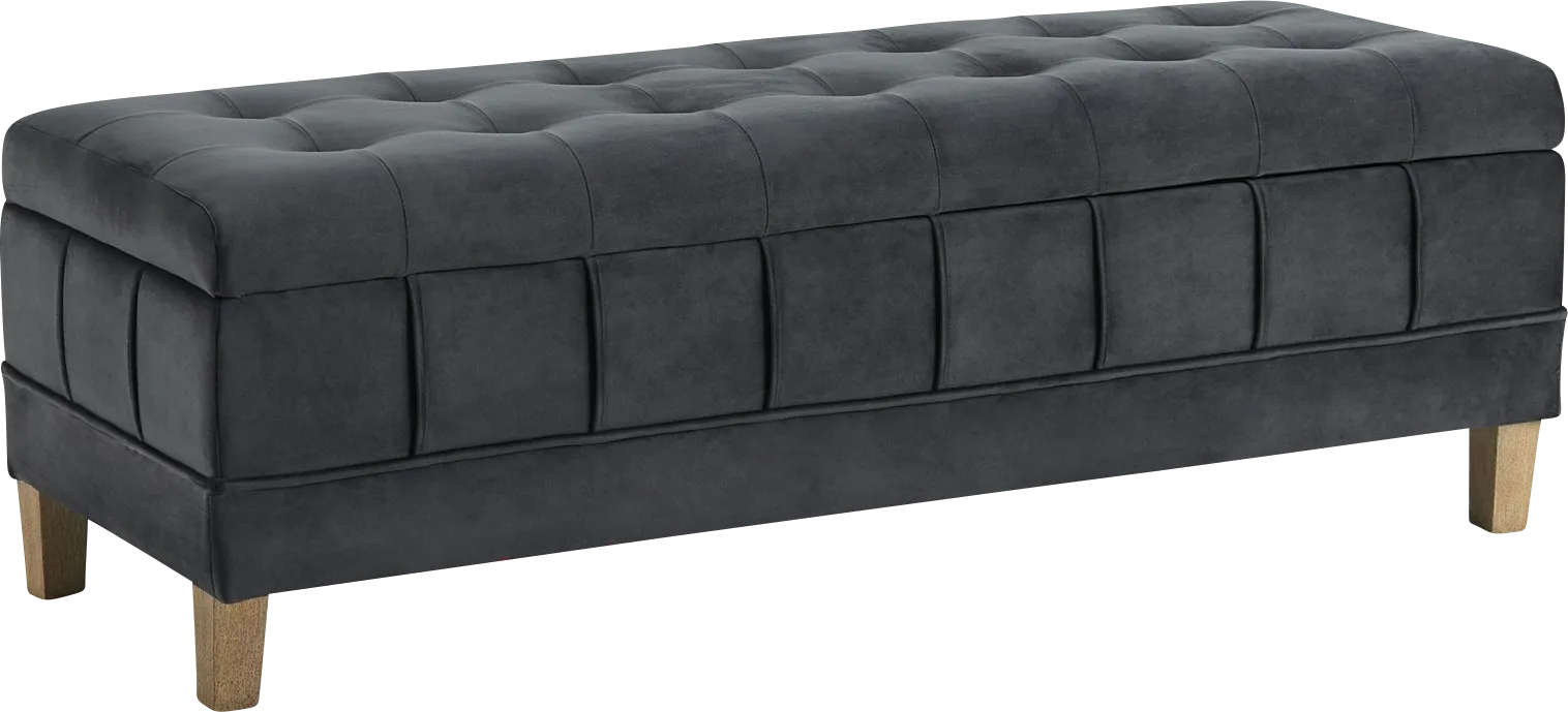 Staffordshire Gray Storage Ottoman - Image 1